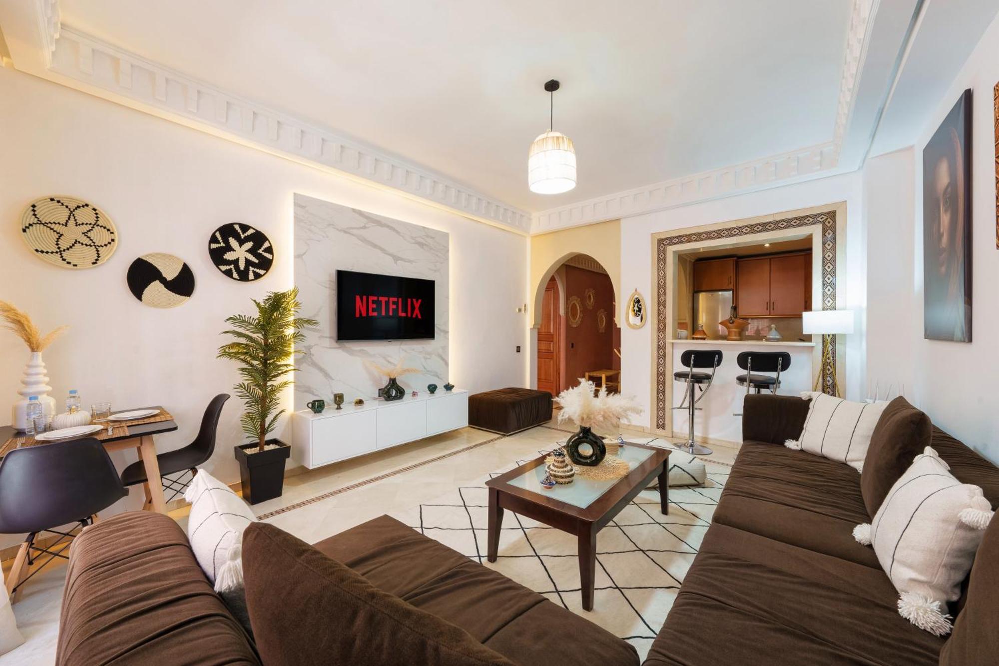 Appartement Chic Gueliz Plaza Avec Vue Marrakesz Zewnętrze zdjęcie
