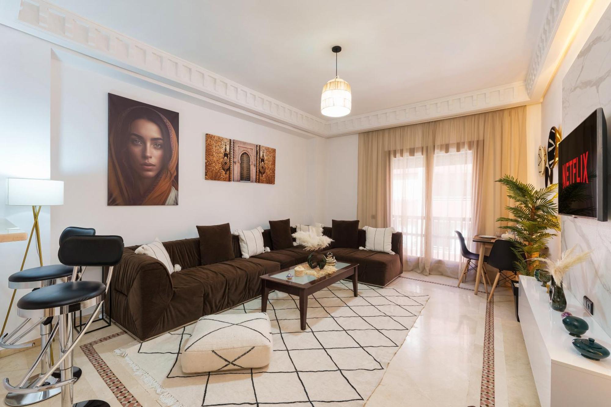 Appartement Chic Gueliz Plaza Avec Vue Marrakesz Zewnętrze zdjęcie